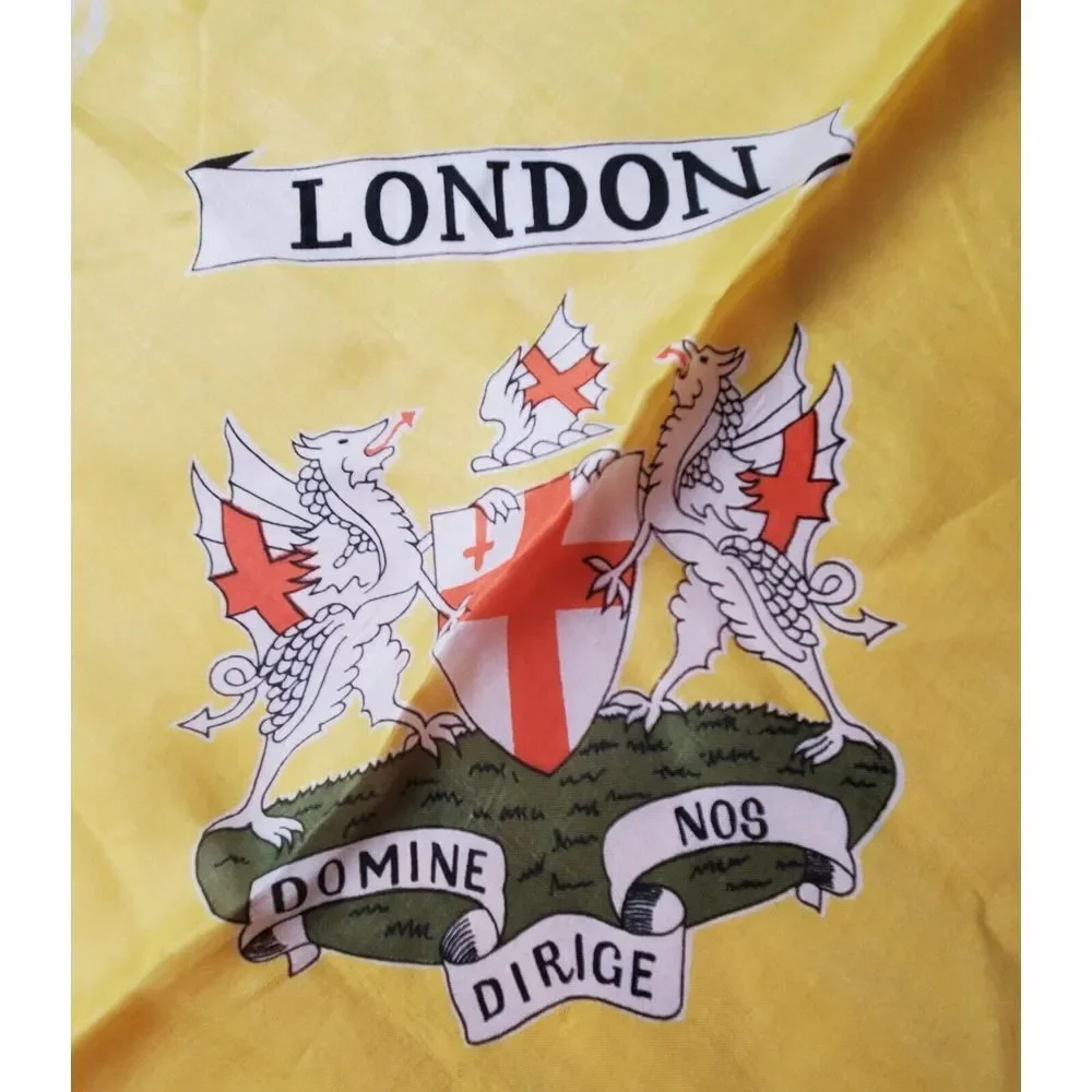 Vintage London Scarf Buckingham Trafalgar Parliament Cathedral Westminster Abbey